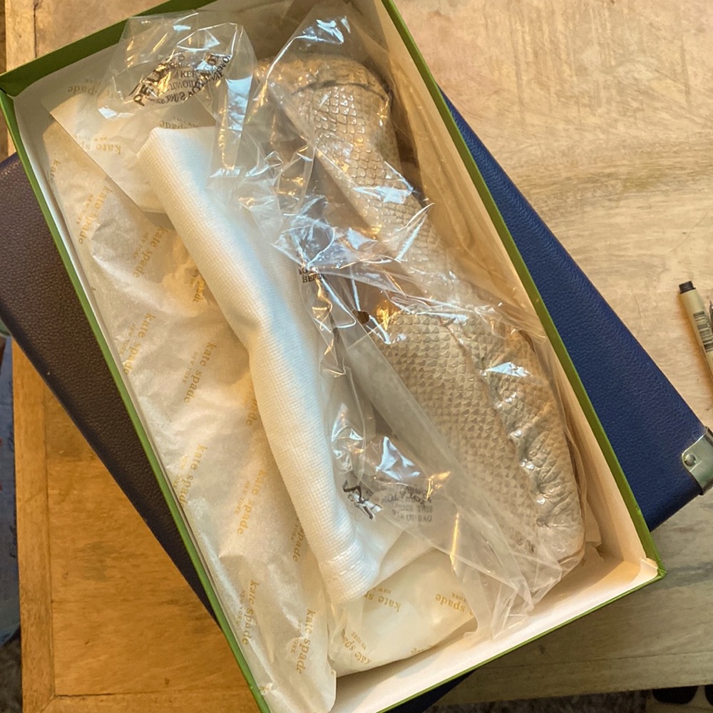 Kate Spade Off White Genuine Leather Loafers